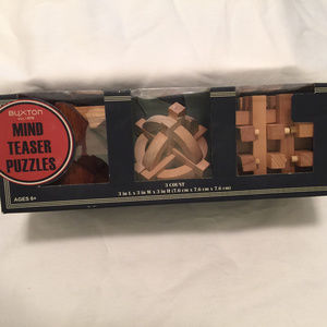 🔒NWOT-Buxton wooden Mind Teaser Puzzles